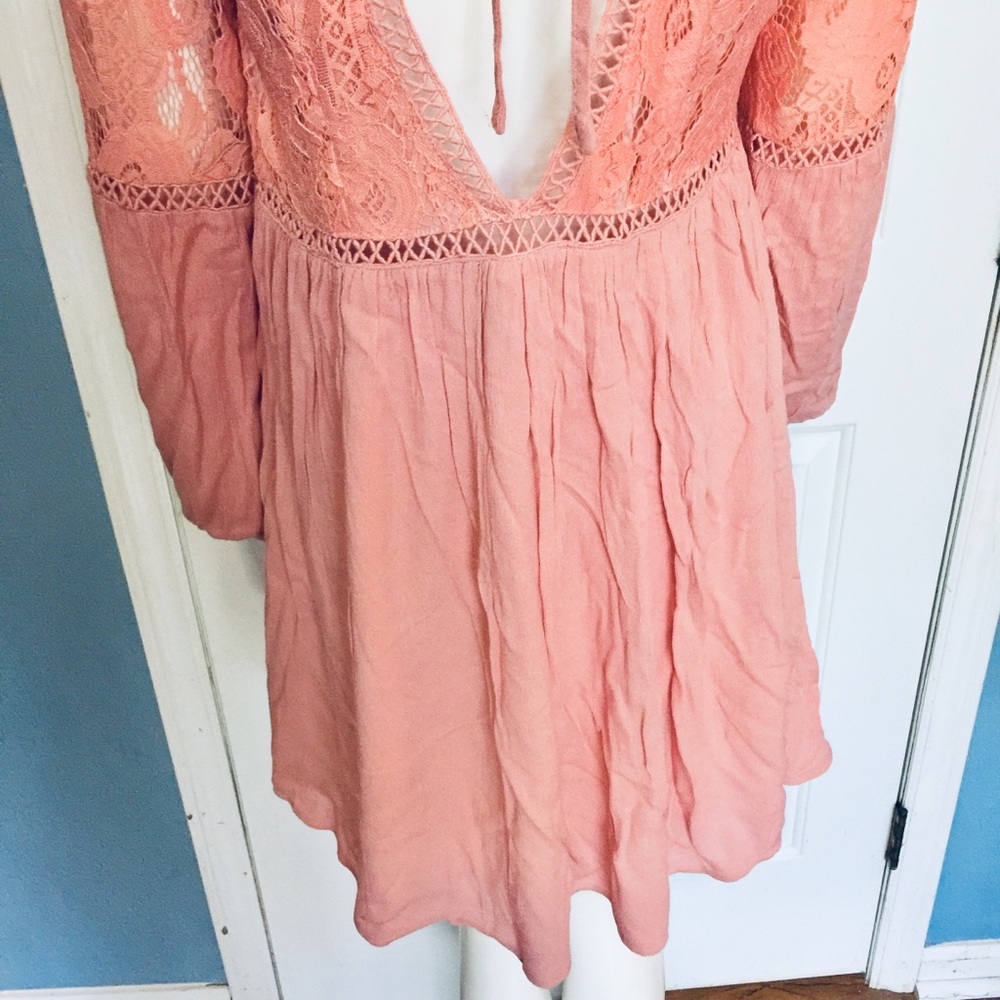 LOVE RICHE | Women’s Long Sleeve Lace Dress Blush - Picture 8 of 8